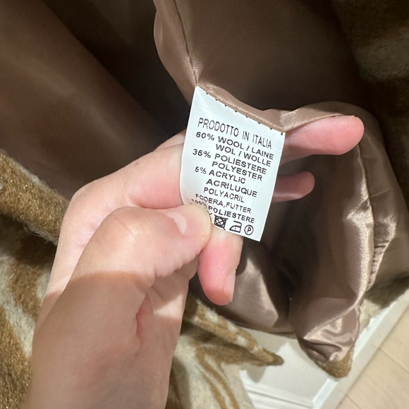 Elisabetta Panerai brown wool coat with fur pockets - Picture 5 of 8